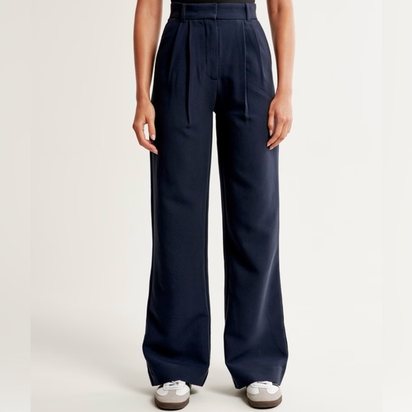 Navy Abercrombie A&F Sloane Tailored Pant - Picture 5 of 6